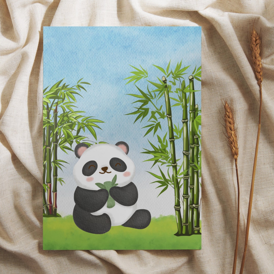 Panda Wall Art, Printable Cute Panda, Panda Decoration, Panda Poster ...