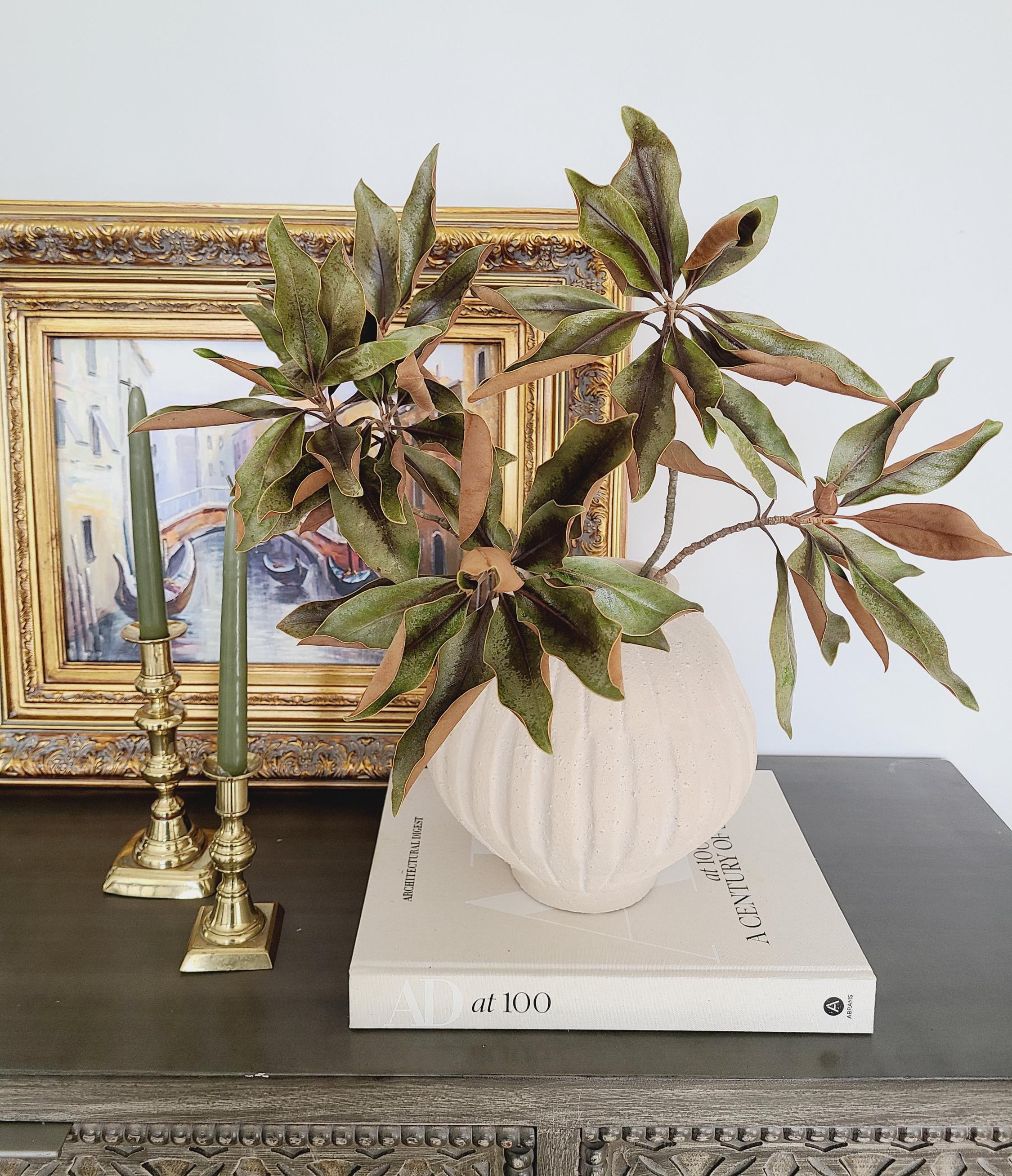 dried magnolia foliage natural rustic fall foliage dried autumn foliage naturel home decor dried stems southern magnolia leaves vase filler