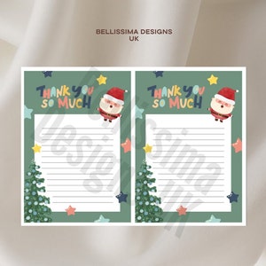 Printable Christmas Thank You Notes for Kids Festive Holiday Gratitude ...