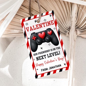 Video Game Valentine&#39;s Day Tag,Valentine Our Friendship Is On The Next Level School Tag Non-Candy  Favor Tag, Printable, Instant Download
