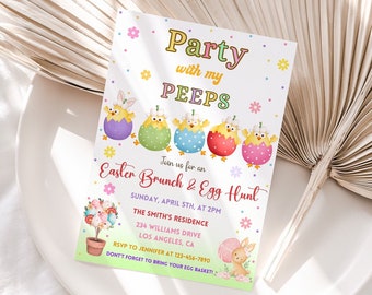 Ostereiersuche Einladung, bearbeitbare Ostern Einladung, Party mit meinen Leuten Osterbrunch Party Einladung Vorlage, Instant Download, Digital