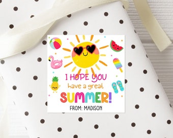 Summer gift tags, I Hope You Have A Great Summer Printable Gift Tag, Last Day of School Summer Tag, Teacher or Student Gift Tag, Favor tags