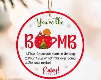 Editable Hot Cocoa Bomb Tag: Christmas Winter Labels (Instant Download)