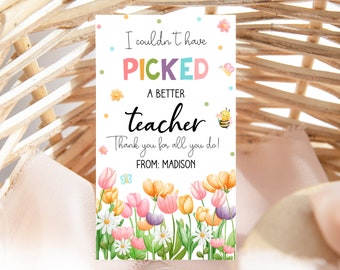 Étiquette-cadeau d'appréciation de l'enseignant pour la classe Fleur Étiquette-cadeau de fin d'année pour l'été Téléchargement instantané