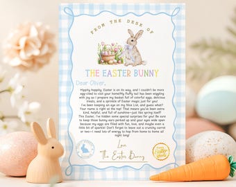Lettre modifiable de lapin de Pâques : imprimable personnalisé (téléchargement instantané)