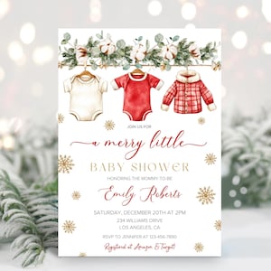 Christmas Baby Shower Invitation,Merry Little Baby Shower Invitation,Winter Baby Shower Invite,Winter Wonderland Baby Shower,Holiday Shower