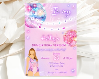 Era Birthday Party Invitation,Era Invite,Music Tour Movie Invite,birthday Eras party Invite,Editable Era Evite,Tay Birthday decor Supplies