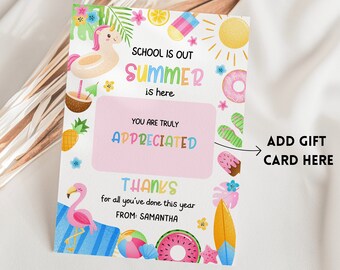 Teacher Appreciation Gift Card Holder Printable, Teacher Thank You Car d, Teacher Gift, Appreciation Card, Birthday Holidays School End/ Any
