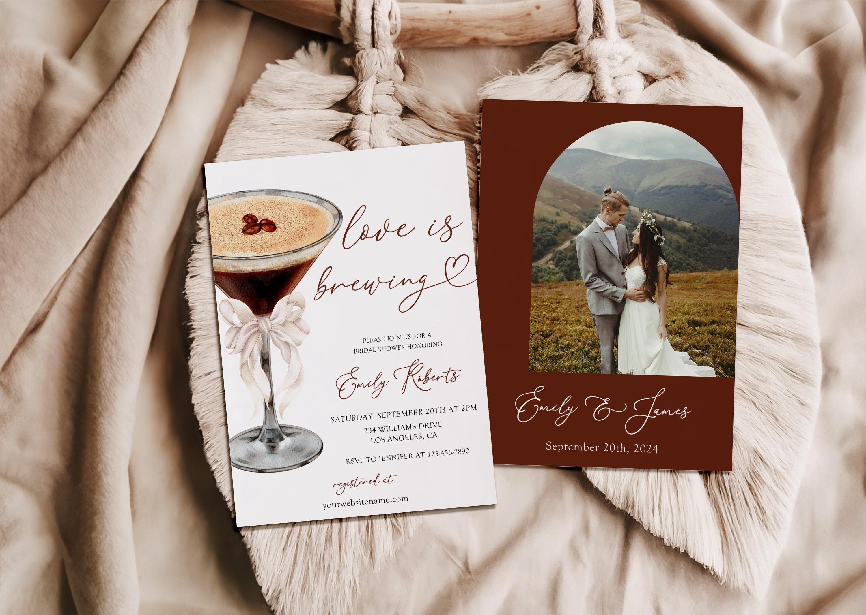Espresso Martini Bridal Shower Invitation Template (Digital Download)