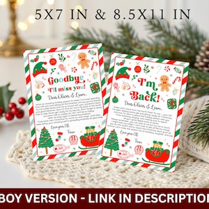 GIRL Pink Elf arrival letter and elf goodbye letter Set: Christmas activity for kids Printable Instant Download Canva Template image 2