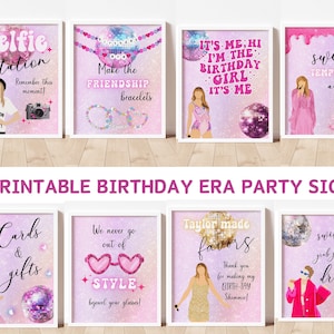 Druckbare Eras Geburtstagsparty Schilder, digitale Tay Geburtstag Bundle, es ist mir Hallo Geburtstag einladen, Eras Geburtstagsschilder, Party Favors Schilder, 8x10