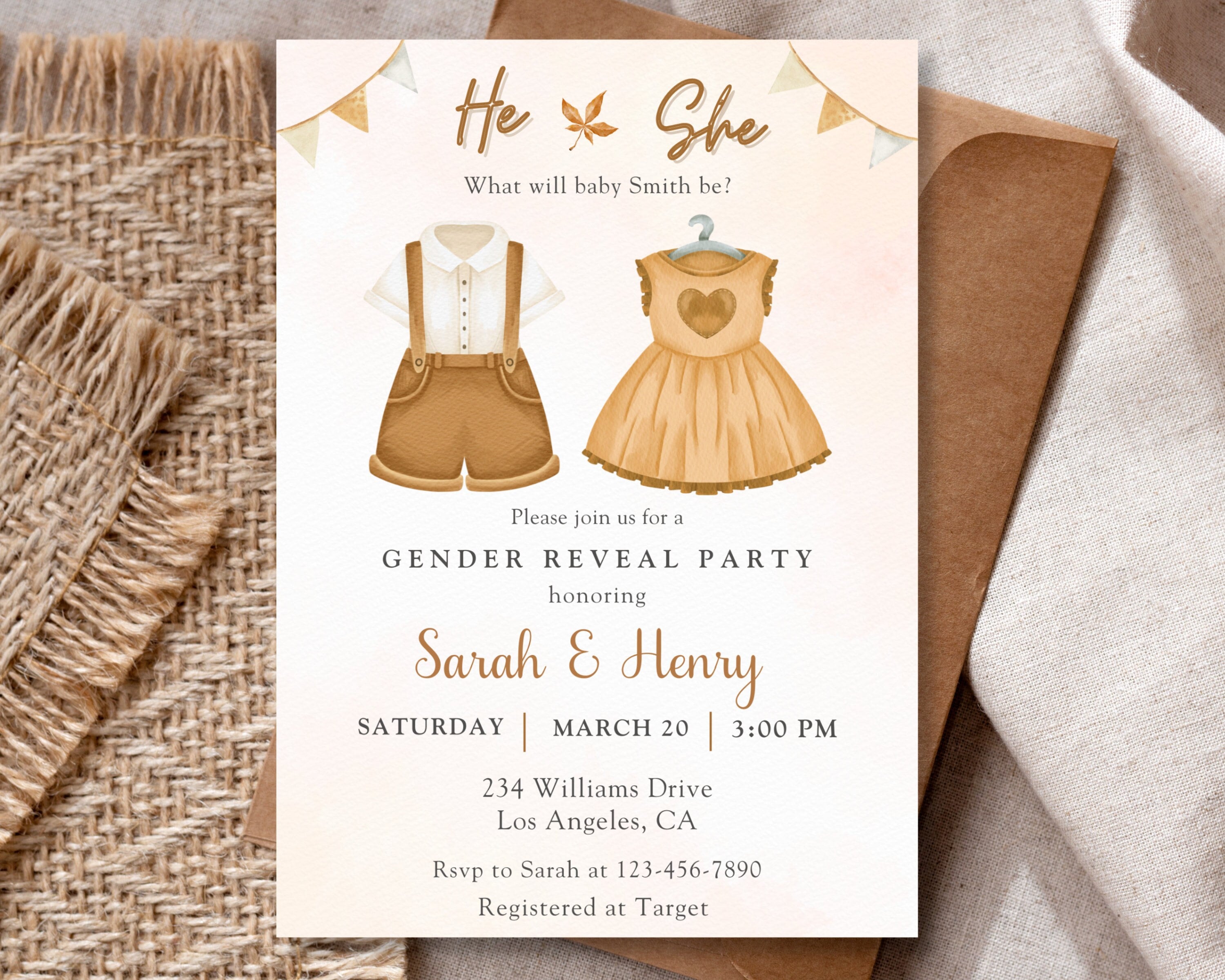 Boho Neutral Gender Reveal Invitation,editable He or She Gender Reveal  Invite,beige Cream Baby Shower Sprinkle Invite Template,digital Canva -  Etsy Israel