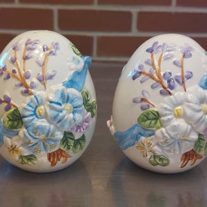 Vintage Handpainted Easter Egg Salt and Pepper Shakers