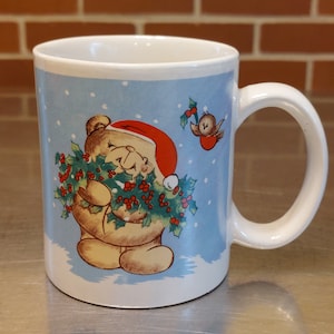 Vintage 80&#39;s Teddy Bear Christmas Mug