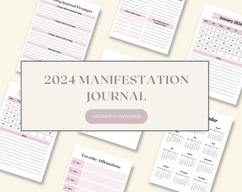 Journal de manifestation 2024, Journal de pleine conscience, Manifestation, Loi de l’attraction, Journal de manifestation, Journal de manifestation, Manifestation de rêve