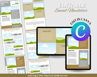 Canva Email Newsletter Template Bundle | Marketing Layouts (Digital Download)