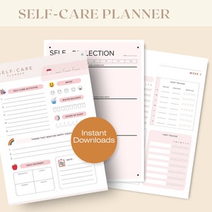 Self Care Planner, Self Reflection, Self love Journal, Wellness Planner,Self Care Checklist,Wellness Journal,Self Care Workbook,Printable