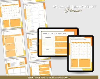 Social Media Content Planner Bundle | Printable Marketing Planner (Digital Download)