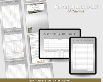 Financial Budget Planner | Printable PDF, Expense Tracker