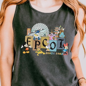 Disney Epcot Tank Top, Comfort Colors Tank Top, Disney Epcot Trip Tank Top, Mickey Minnie Donald Daisy Goofy Pluto Tank Top,  150989