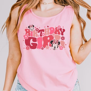 Disney Birthday Girl Tank Top, Comfort Colors Tank Top, Disney Birthday Party Shirt, Minnie Tank Top, Disney Birthday Shirt 151155