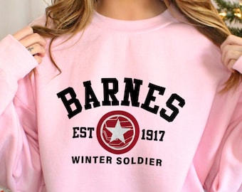 Custom Captain America Sweatshirt, Barnes Rogers Ironman Spiderman Thor Loki Crewneck, Captain America Hoodie, Avengers Sweatshirt 152475