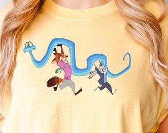 Camiseta de Judy Hopps, Nick Wilde y Gary De'Snake, colores cómodos, camiseta de Disney Zootopia 2, camiseta de Walt Disney World, camiseta de Disneyland Zootopia 154513