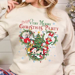 Mickey’s Very Merry Christmas Party Sweatshirt, Disney Mickey & Friends Christmas Sweatshirt, Disneyland Xmas Family Holiday Crewneck,153728