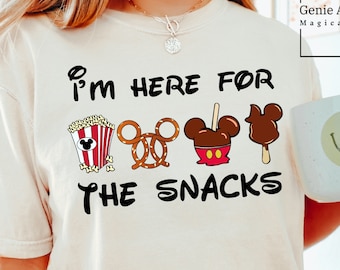 Disney Here for The Snacks Shirt, Comfort Colors Disney Shirt, Disney Family Shirt, Disney Trip Shirt, Disney Vacation Shirt, 151481