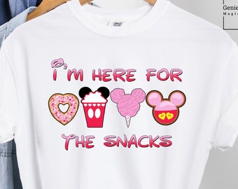 Comfort Colors Disney Mickey and Minnie Here for Snacks T-Shirt, Family Disney Tee, Graphic Tee, Gift Shirt, Disney Trip T-Shirt, 150745