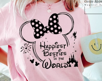 Disney Happiest Besties In The World Shirt, Comfort Colors Shirt, Disney Besties Shirt, Disney Family Matching Shirts