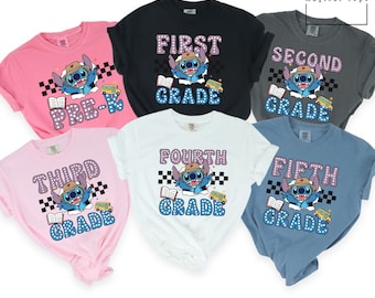 Custom Disney Stitch Back To School Shirt, Comfort Colors Shirt,  First Day of School Shirt, Disney Back To School Shirt, 151742