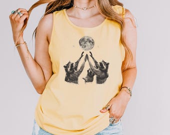 Camiseta sin mangas con estampado divertido de mapache, camisetas sin mangas Comfort Colors, camisetas sin mangas de verano con espalda deportiva, 156584