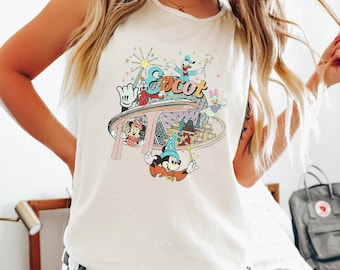 Disney Characters Epcot Tank Top, Comfort Colors Tank Top, Disney Trip Tank Top, Mickey Minnie Donald Daisy Goofy Pluto Tank Top,  150988