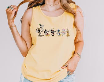 Original Disney Characters Tank Top, Comfort Colors Tank Top, Disney Trip Tank Top, Mickey Minnie Donald Daisy Goofy Pluto Tank Top,  150902