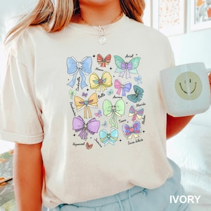 Disney Princess Ribbons And Bows Shirt, Comfort Colors Princesses Coquette Bow Tee