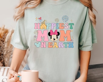 Disney Minnie Happiest Mom On Earth Shirt,  Disney Mothers Day Shirt, Comfort Colors Shirt, Disney Mom Shirt, Disney Minnie Shirt, 151047