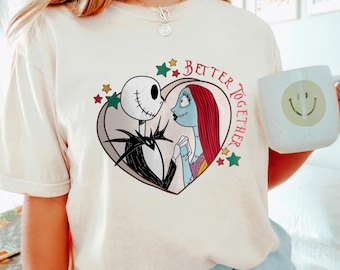 Jack and Sally Valentines Day Shirt, Comfort Colors Shirt, Nightmare Jack And Sally Valentine Shirt, Better Together Shirt, 150801
