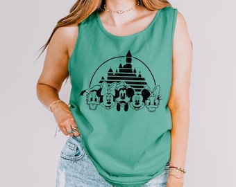 Mickey and Friends Castle Tank Top, Comfort Colors Tank Top, Disney Trip Tank Top, Matching Disney Tees, Disney Family Shirts 150388
