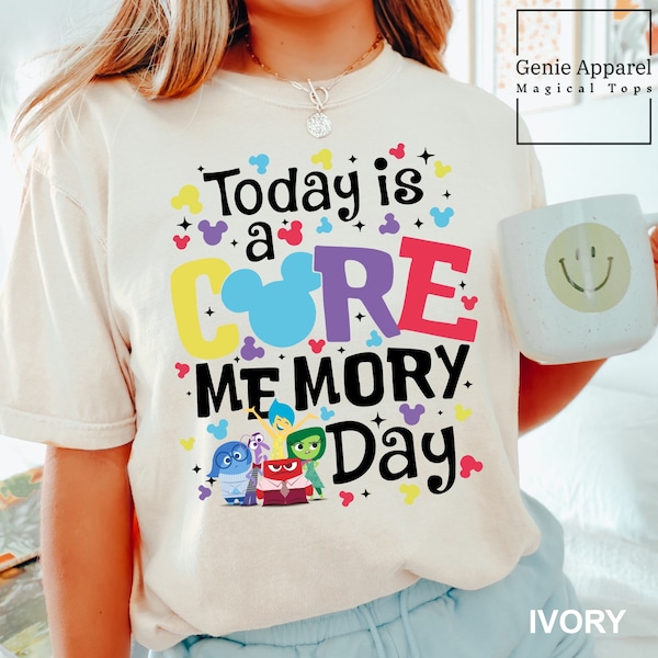 Camiseta Disney Inside Out Hoy es un día para recordar momentos importantes, Camiseta Disney Comfort Colors, Camiseta Pixar Inside Out, Camiseta Disney para viaje familiar, 151570
