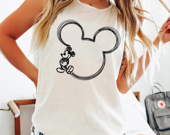 Débardeur tête de Mickey Disney, débardeur couleurs confort, chemise voyage Disney, débardeur Mickey Mouse, chemise d'été Disney 152900