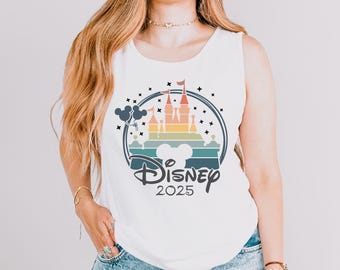 Disney Trip 2025 Tank Top, Comfort Colors Tank Top, Disney Magic Kingdom Tank Top, Matching Disney Castle Tank Top for Families, 151954