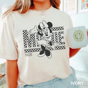 Vintage Checkered Mickey Shirt, Comfort Color, Minnie Mouse Checkered Tee, Mickey and Minnie Shirt, Disney Matching Couple Shirt 151373