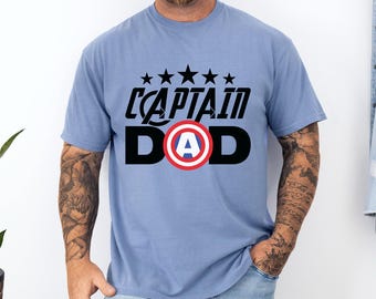 Captain Dad Shirt, Comfort Colors, Avenger Logo Tee, Superhero Dad Shirt, Fathers Day Gift, Captain America Inspired Shirt 152997