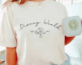 Disney World Est 1971 Shirt, Comfort Colors Disney Shirt, Disneyworld Shirt, Disney Characters Vacation Shirt,  Disney Friends Shirt, 151135