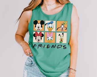 Disney Friends Tank Top, Comfort Colors Tank Top, Disney Trip Shirt, Mickey Minnie Donald Goofy Pluto Tank Top, Disney Summer Tank 151344