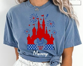 Custom Disney Castle 4th of July Shirt, Comfort Colors Disney Shirt, Disney Castle Shirt, Disney 4th of July Shirt, 151432