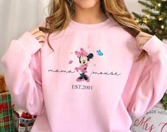 Custom Mama Mouse Est Sweatshirt, Minnie Mother Hoodie, Disney New Mom Sweatshirt,  Custom Mother Sweatshirt, Minnie Mama Hoodie, 151372