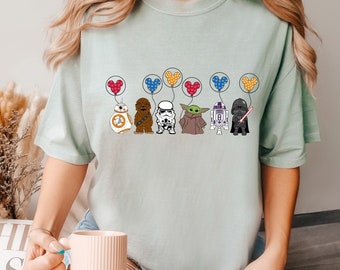 Star Wars Characters Shirt, Comfort Colors Shirt, Star Wars May The 4th Tee,  Grogu Dart Vader R2D2 Stormtrooper Chewbacca BB8 Shirt 151294