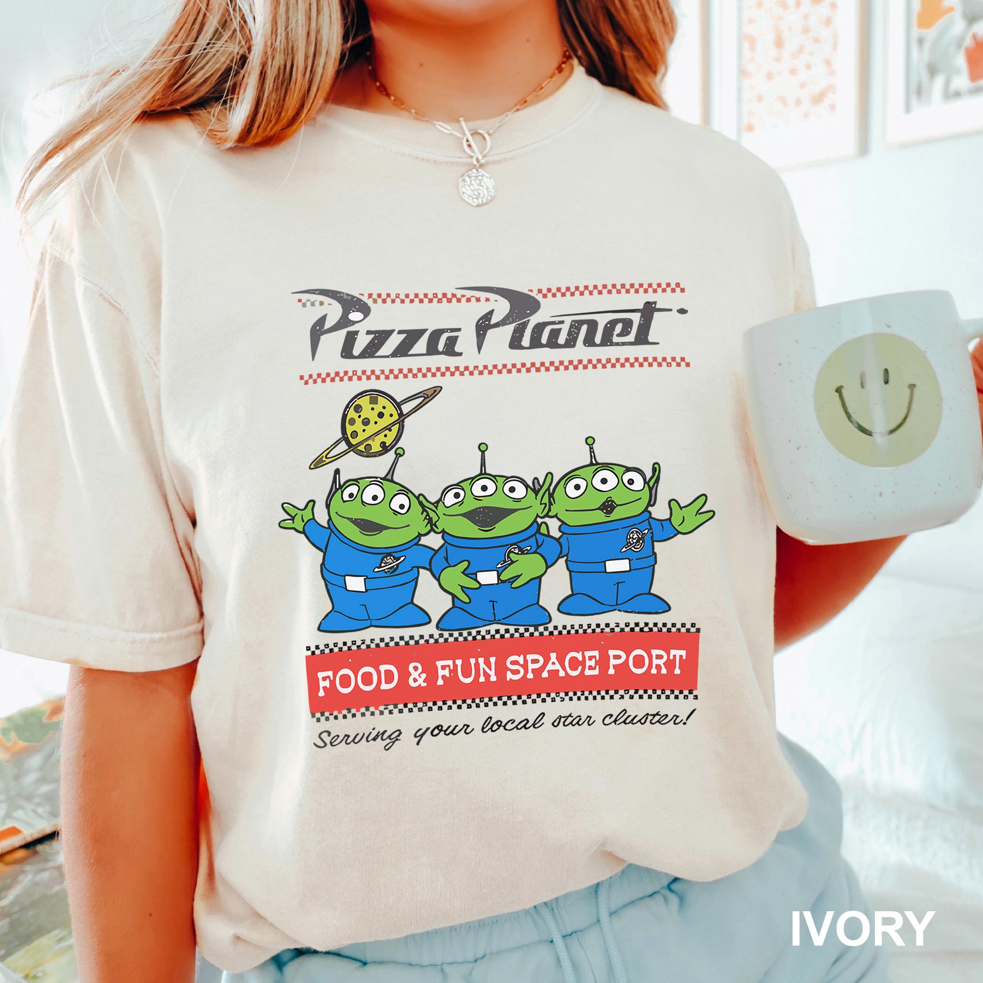 Disney Pixar Toy Story Pizza Planet Alien Face Lime Green T-Shirt